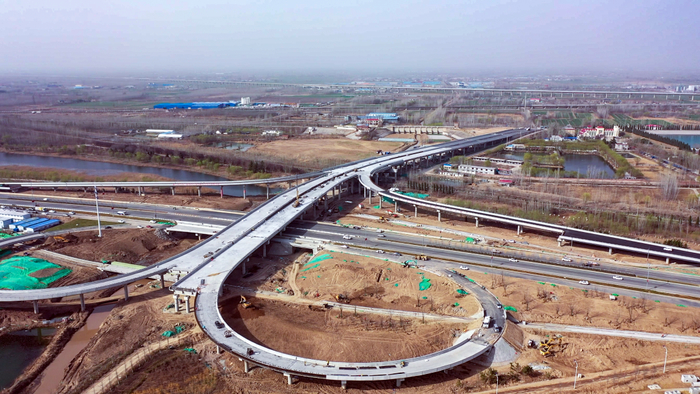 济南起步区最大互通立交桥有望“五一”前通车