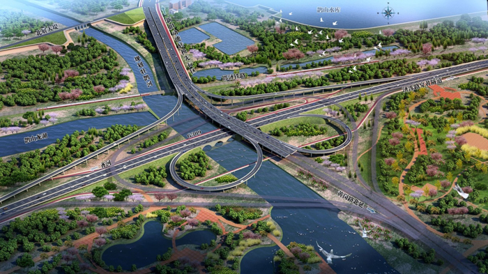 济南起步区最大互通立交桥有望“五一”前通车