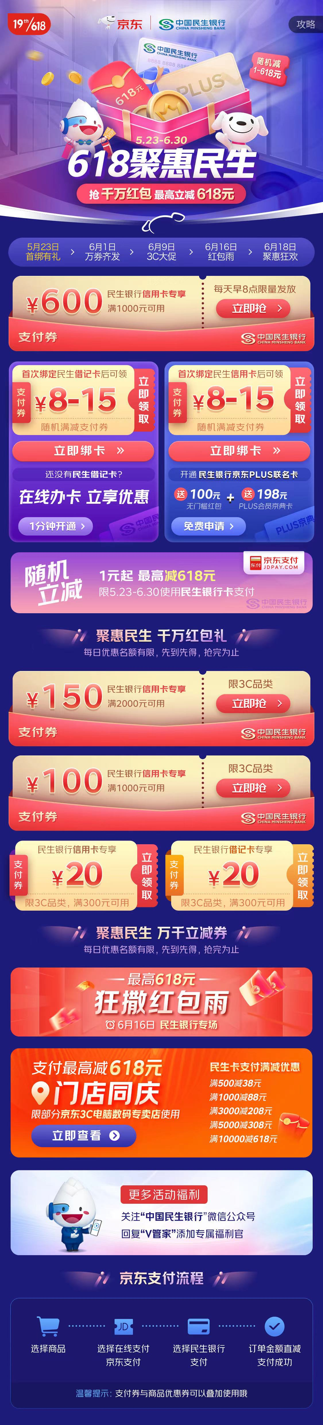 民生银行携手京东开展618专场活动