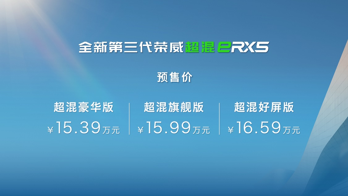 12.49万起 “冠军座驾”全新第三代荣威RX5/超混eRX5携8大福利诚意预售