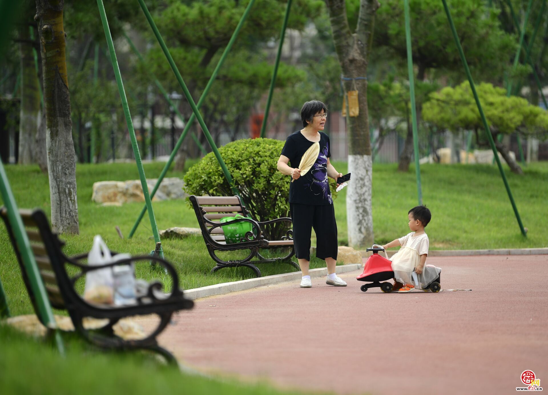 梧桐为景，彩路当环 街心游园提升城市品质