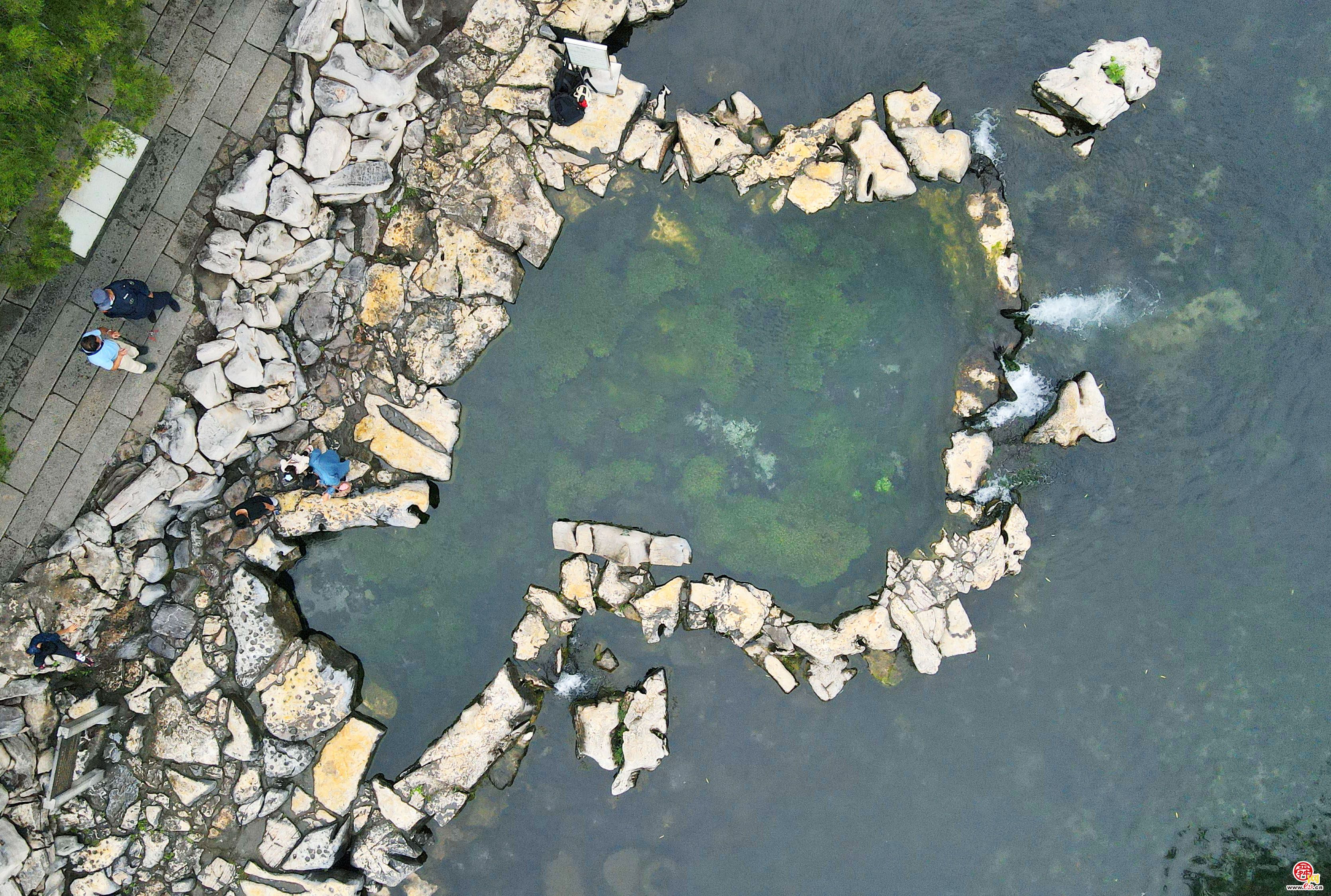 串串珍珠争相涌 漾溢涟漪白石泉