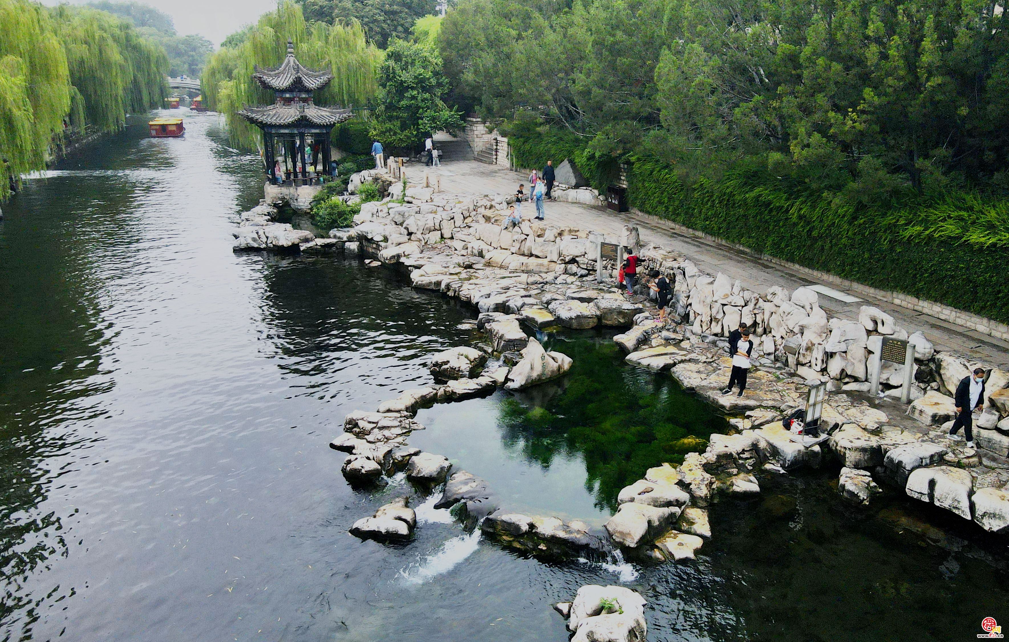 串串珍珠争相涌 漾溢涟漪白石泉