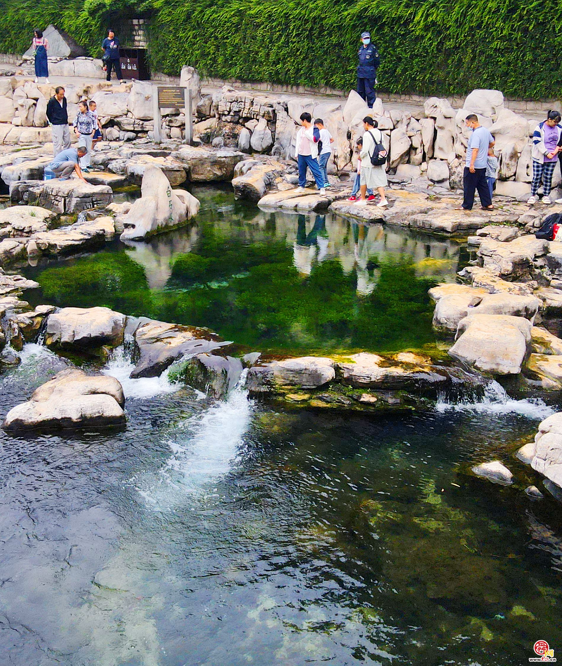 串串珍珠争相涌 漾溢涟漪白石泉