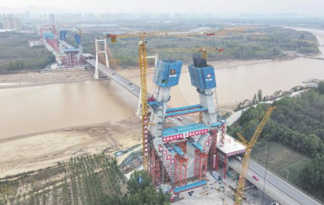 La construction de la Sous - structure du nouveau pont principal du pont Jinan Rivière Jaune a été achevée