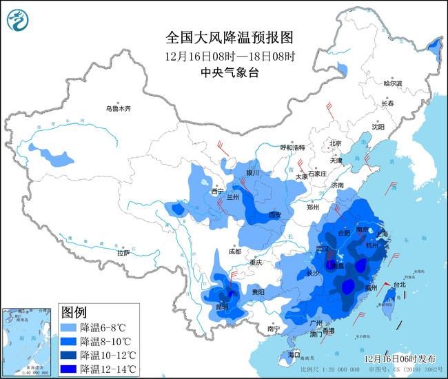 寒潮蓝色预警！安徽湖北江西等7省部分地区将降温10至12℃