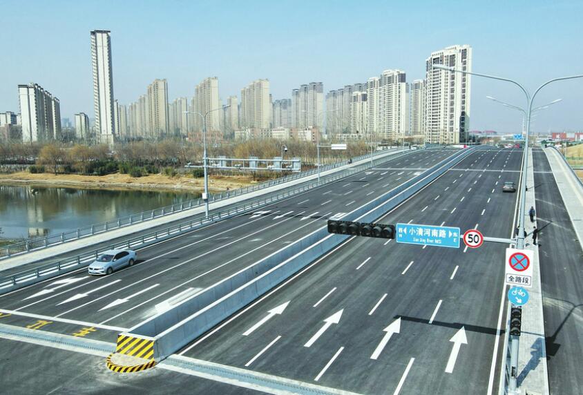 North Extension Bridge Crossing Xiaoqing River, Aoti Road (Middle) Opens to Traffic