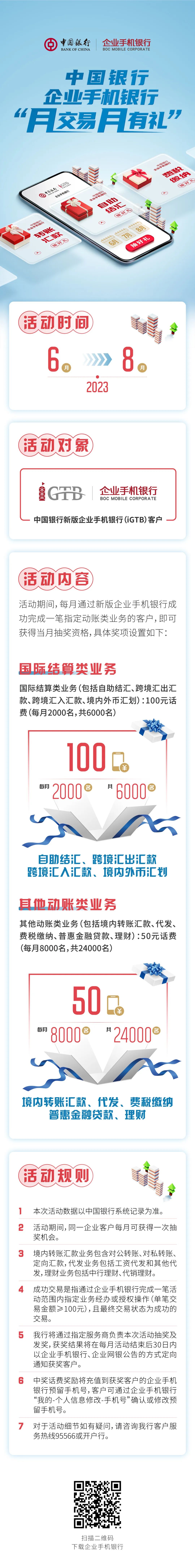 中行企业手机银行话费好礼等您来拿