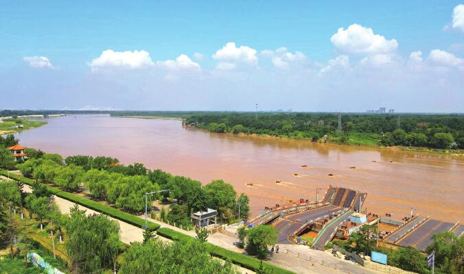 Hochwasser des Gelben Flusses erreicht Jinan, alle 16 Pontons wurden demontiert