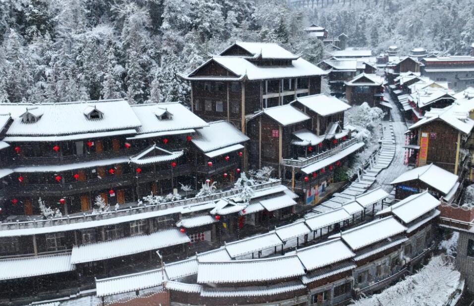 Снегопад в разных районах Китая