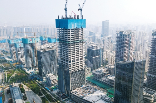 项目强省会｜中央商务区信泰中心项目主塔楼推进至42层