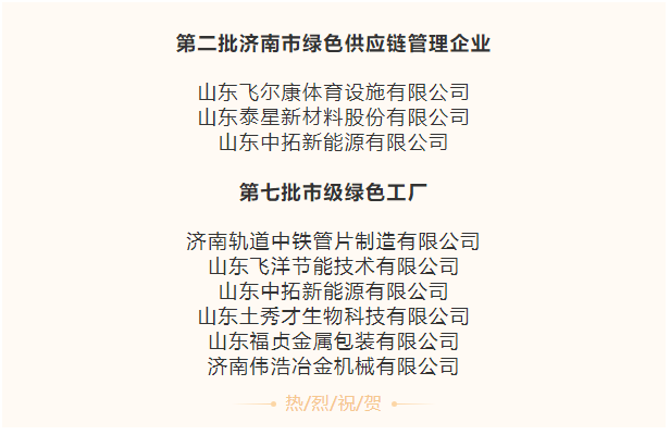 明水经济技术开发区新增6家市级绿色工厂、3家市级绿色供应链管理企业