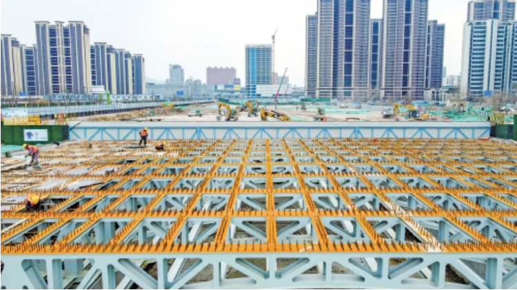 “中泺河”规划区域内土地平整首座跨河桥呈现雏形