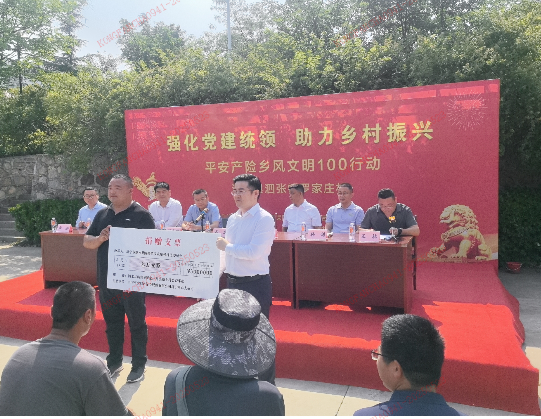 平安产险济宁中心支公司在济宁市泗水县泗张镇罗家庄村开展“乡风文明100行动”活动