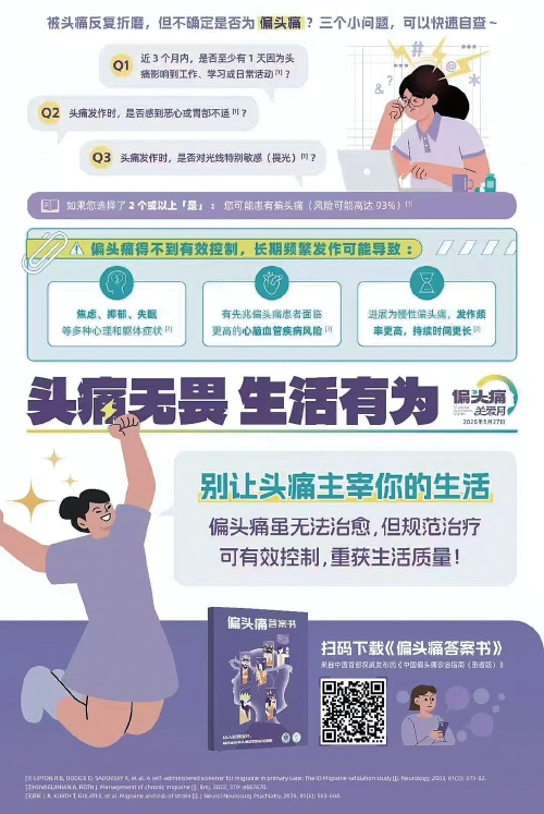 流行病学数据显示全球偏头痛患病率为14% 青春期及30-39岁为偏头痛发病高峰期