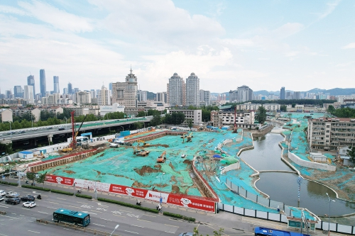 京东MALL济南首店进入基坑土方施工阶段