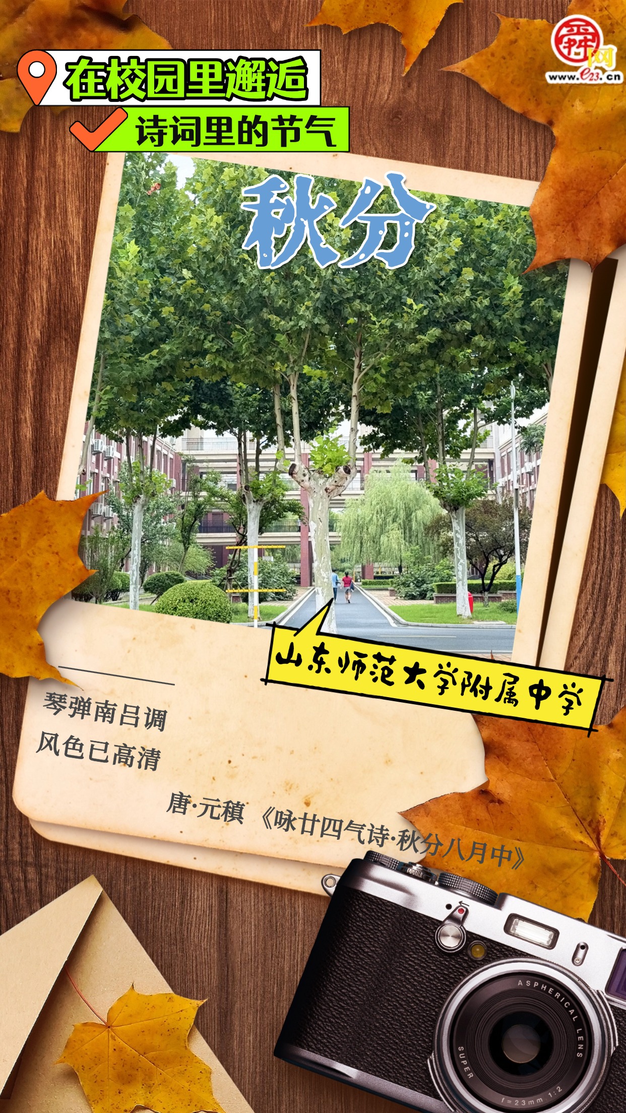 在校园里邂逅诗词里的节气｜秋分
