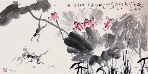 笔下游鱼,墨海传情 著名画家张鹤云与冯增木的师生绘鱼乐