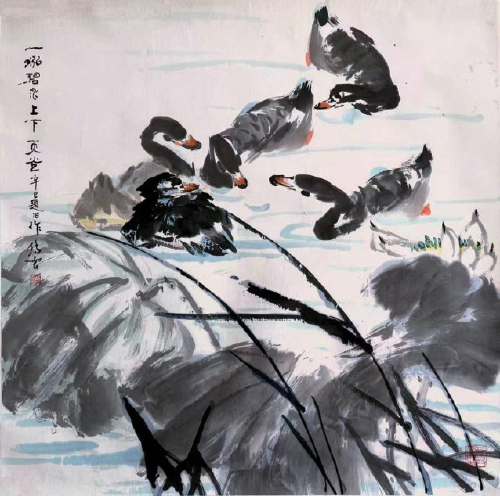 笔下游鱼,墨海传情 著名画家张鹤云与冯增木的师生绘鱼乐