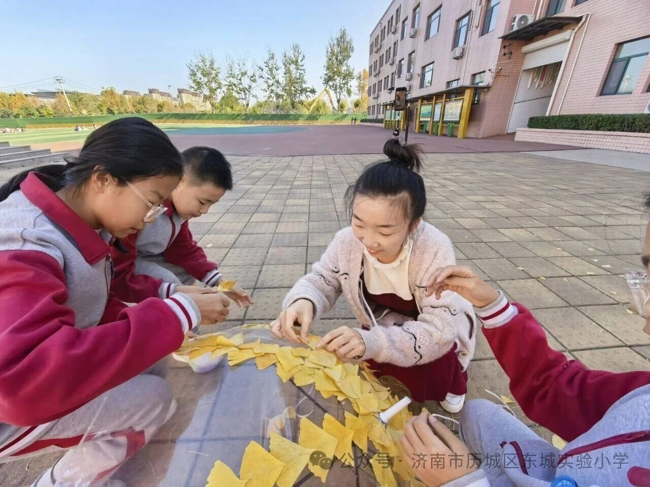 火爆全网的“银杏伞”，东城也有！——历城区东城实验小学解锁校园浪漫童话