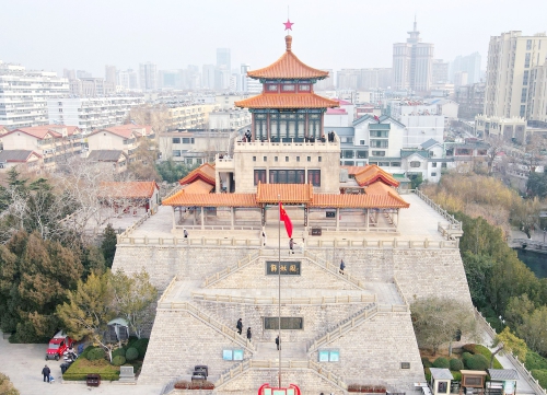 济南解放阁修缮一新重新开放