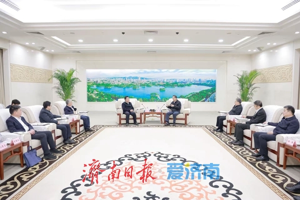 刘强于海田会见山东大学党委书记李忠军、校长李术才 杨峰参加