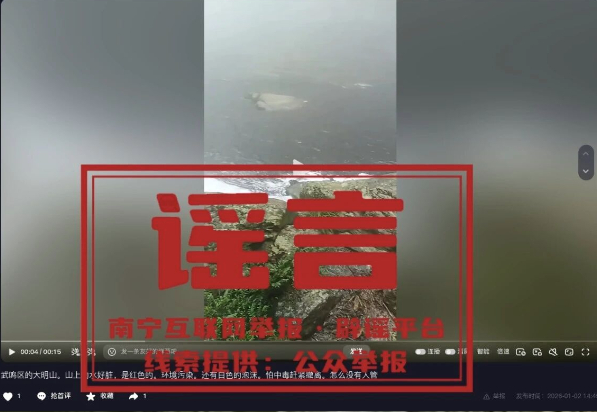 网传“南宁大明山的河水被污染，变成茶色了”？