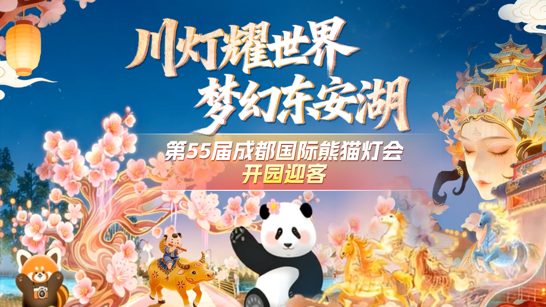 川灯耀世界 梦幻东安湖 第55届成都国际熊猫灯会开园迎客