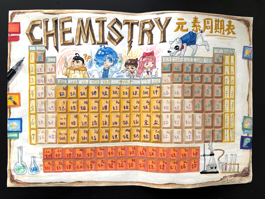 以笔绘元素 创意展芳华 济南二中高二化学周 “画” 说元素创意绘周期活动圆满落幕