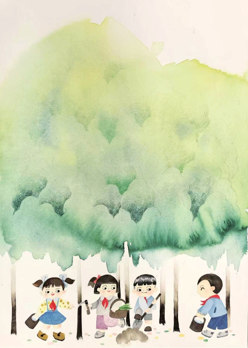 漫画|清明时节沐春风 植绿护绿寄思念