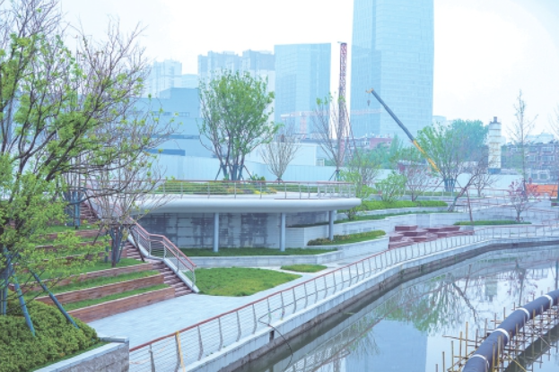 全福河“滨水公园”初露真容