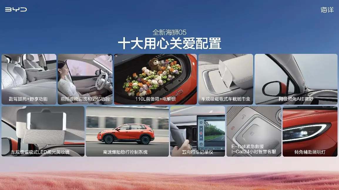 比亚迪全新海狮05正式上市 售价9.79万元-14.59万元，重塑A级SUV价值新标杆