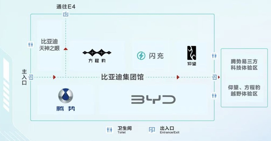 比亚迪集团包馆北京车展E3馆 五网四品牌同台亮相