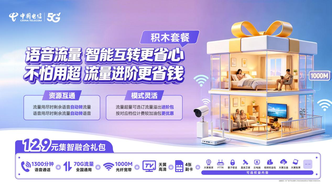 中国电信山东分公司全新推出“积木套餐” 助力齐鲁百姓畅享通信消费新体验