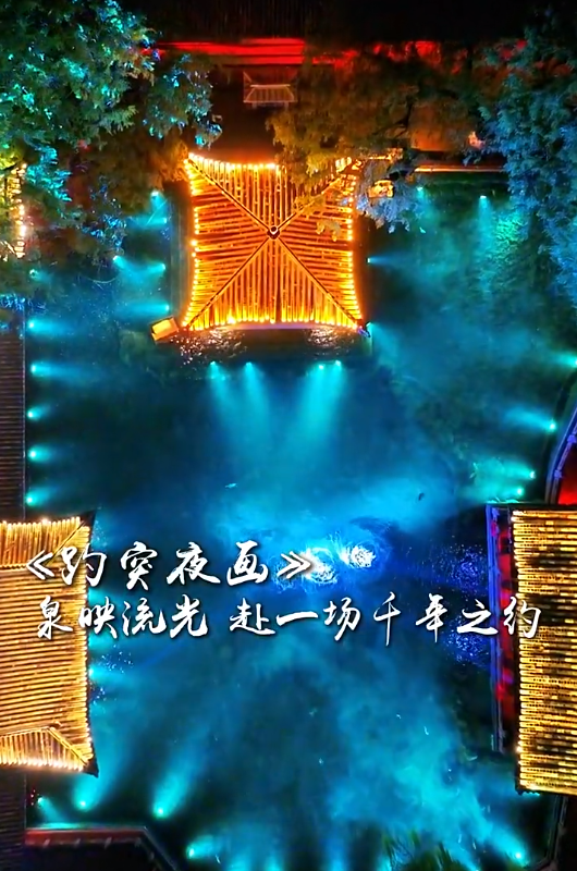 趵突夜画 泉韵阑珊