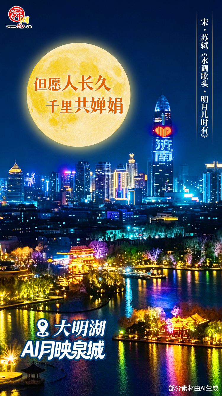 【AI 月映泉城】今夜，在济南与千年明月诗意相逢