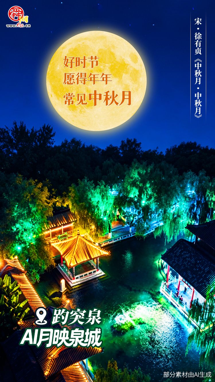 【AI 月映泉城】今夜，在济南与千年明月诗意相逢