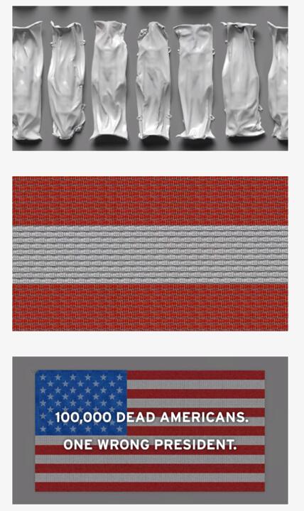 比“千人讣告”“百人遗照”更狠！尸袋拼成“美国国旗”：10万美国人命，一个错的总统