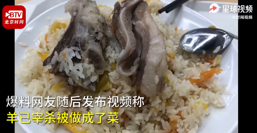 逃跑失败！新疆高校食堂大叔校园里追羊 可怜的羊一会儿就被做成了菜