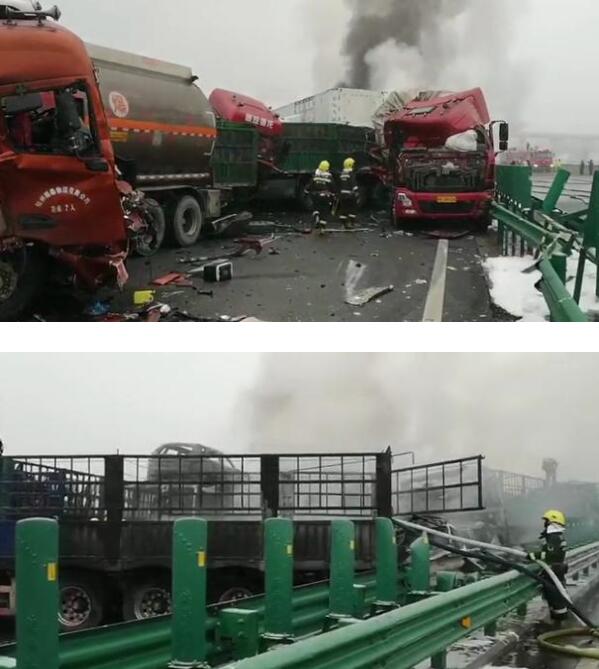 痛心！陕西高速40余辆车相撞10余车起火，已致3死6伤