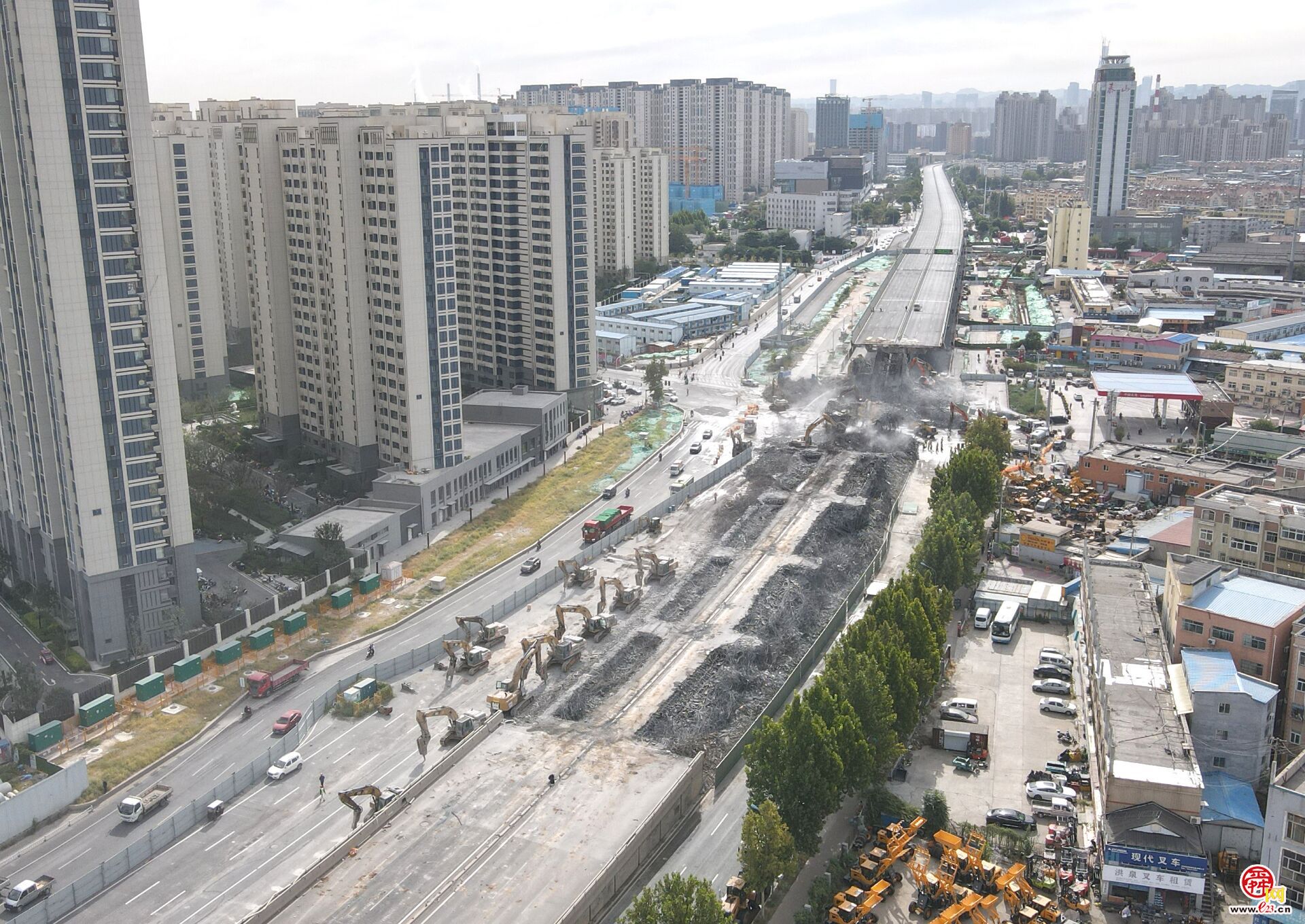 宝山富锦路高架拆除图片