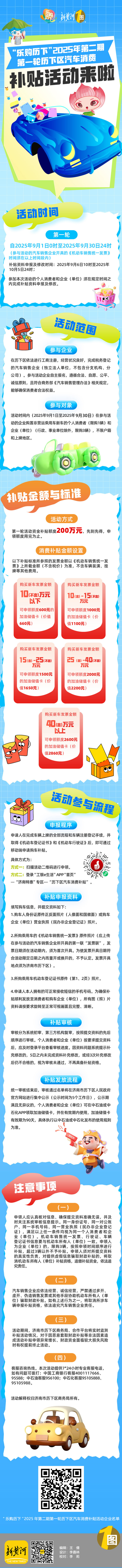 “乐购历下”2025年第二期第一轮历下区汽车消费补贴活动来啦