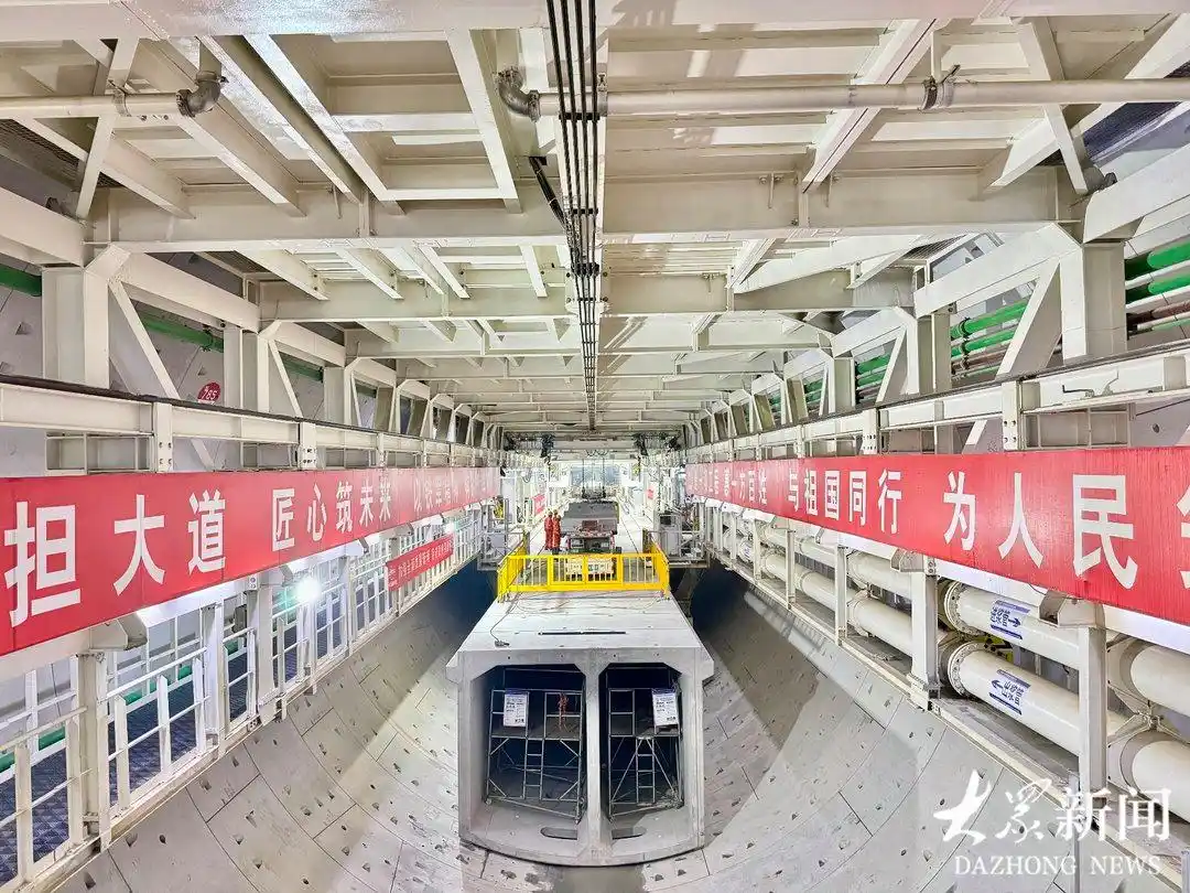 济南航天大道穿黄隧道工程南线施工过半
